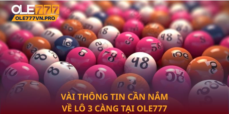 Vài thông tin cần nắm về lô 3 càng tại Ole777